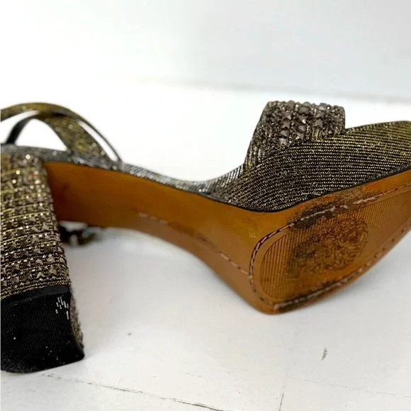 Vince Camuto Silver Heels with Embellished Strap - Picture 13 of 16